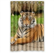 Ganma The king tiger Shower Curtain Polyester Fabric Bathroom Shower Curtain 48x72 inches