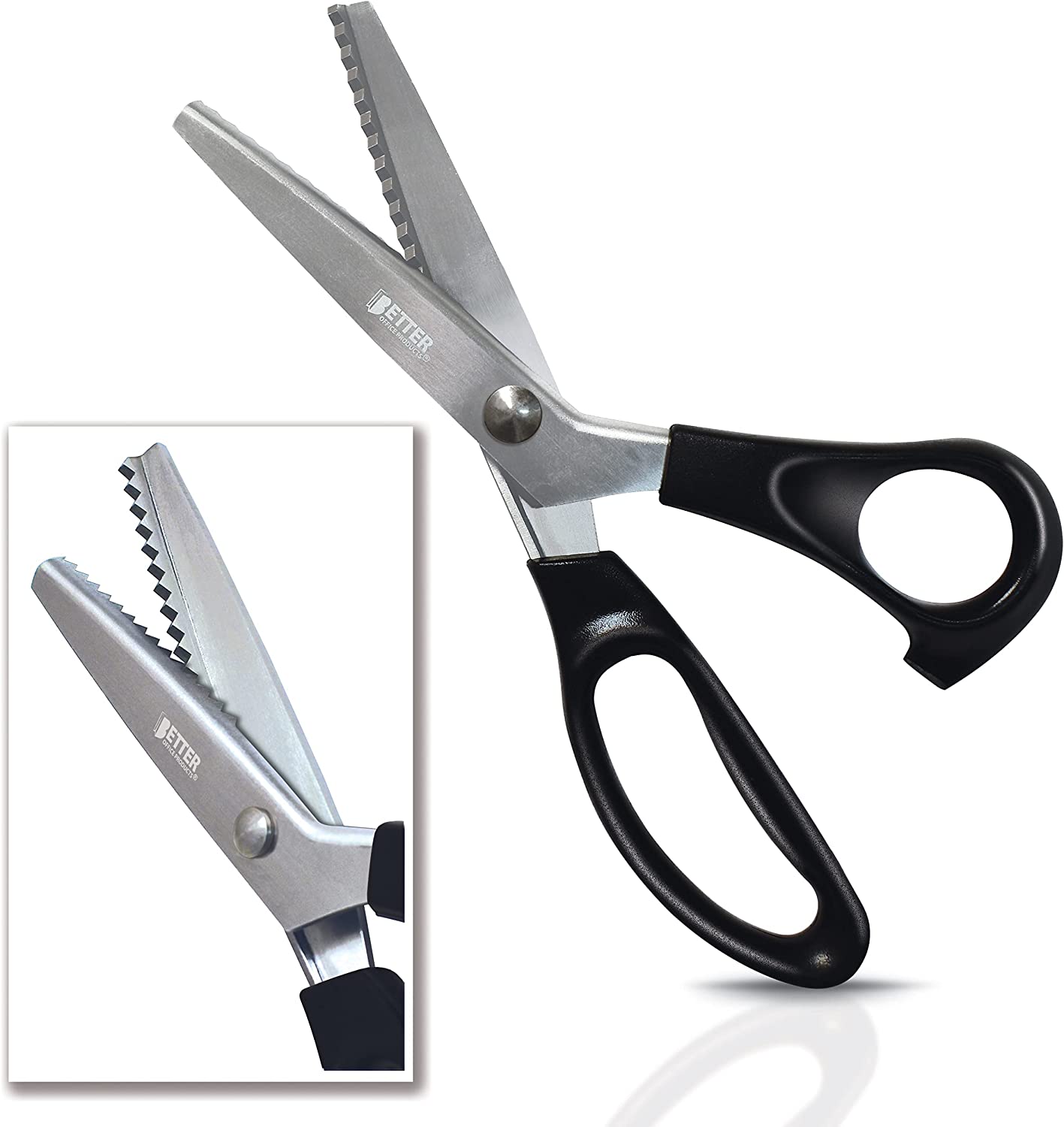 Professional Pinking Shears, 9" Stainless Steel Fabric Pinking Shears