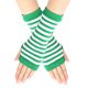 thumbnail image 1 of Zhuge Guantes sin dedos para mujer Guantes sin dedos con orificio para el pulgar Invierno cálido para mujeres Hombres-Verde Blanco, 1 of 4