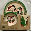 Disney Baby Bamboo Fibre Kids 5 Pc Dinner Kids Set Mickey &Minnie Santa Claus