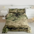 thumbnail image 2 of Homewish Abstract Camouflage 3-Piece Full Size Comforter Sets for Female Men,Green Brown Bedding Comforter Set,Retro Camo Lightweight Bedding Sets,Ultra Soft Home Decor,Reversible, 2 of 8