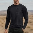 thumbnail image 2 of Plebaso Men's Long Sleeve Quick Dry Tshirts with Zipper Pocket Lightweight Athletic Tees for Running, 2 of 5