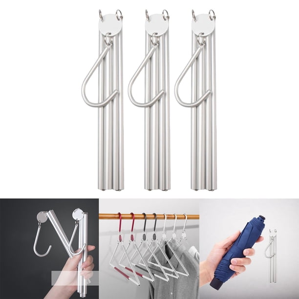 Colgador de Ropa Plegable Organizador de Guardarropa Portátil para Del Hogar plata Soledad percha de viaje