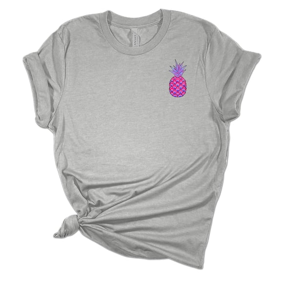 Trenz Shirt Company Womens Upright Tiedye Pineapple Short Sleeve Graphic T-Shirt, Athletic Heather-Large