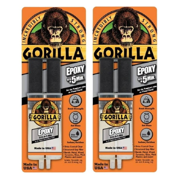 Gorilla Epoxy Glue Syringe Super Strong Bond Sets in 5 Minutes Gap