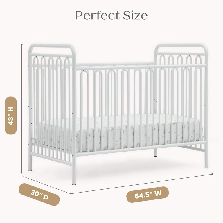 Delta Children Darcy 4-in-1 Metal Convertible Crib, White