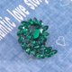 thumbnail image 2 of Broche de traje de hoja roja con diamantes de imitación en forma de marquesa, joyería en tono verde antiguo, 2 of 3