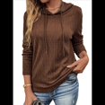 thumbnail image 1 of Sudadera con Capucha para Mujer, de Gran Tamaño, Informal, de Larga, con Cordón Ajustable Marrón Oscuro XXL, 1 of 7