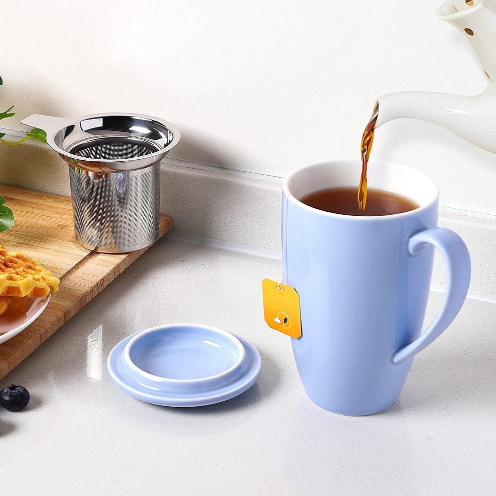 500ml 16oz Mug, Tea Cup with Stainless Steel Filter/Infuser/Lid