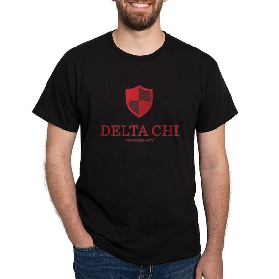 CafePress - Delta Chi Vertical Red Logo T Shirt - Men's Classic Graphic Cotton T-Shirt