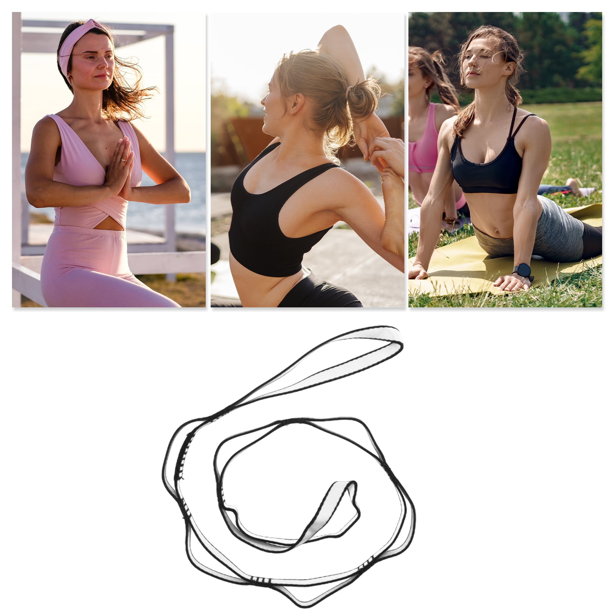 Unique Bargains Non-Elastic Yoga Band for Yoga and Home Fitness Silver Tone