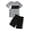 Gray, variant on 11 Years Big Boys Summer Clothes Set 12 Years Tween Youth Kids Outfits Short Sleeves Color Block T-shirt Top Shorts Set 2pcs Clothing Gray
