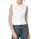thumbnail image 5 of CHALECO SIN MANGAS DE DENIM LAVADO PARA MUJERES INSPIRE CHIC CON BOTONES Y BOLSILLOS BLANCO 2XL, 5 of 7