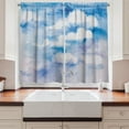 thumbnail image 2 of Ambesonne Fantasy Kitchen Curtains, Cloudy Sky Serene, 55"x39", Sky Blue White, 2 of 3