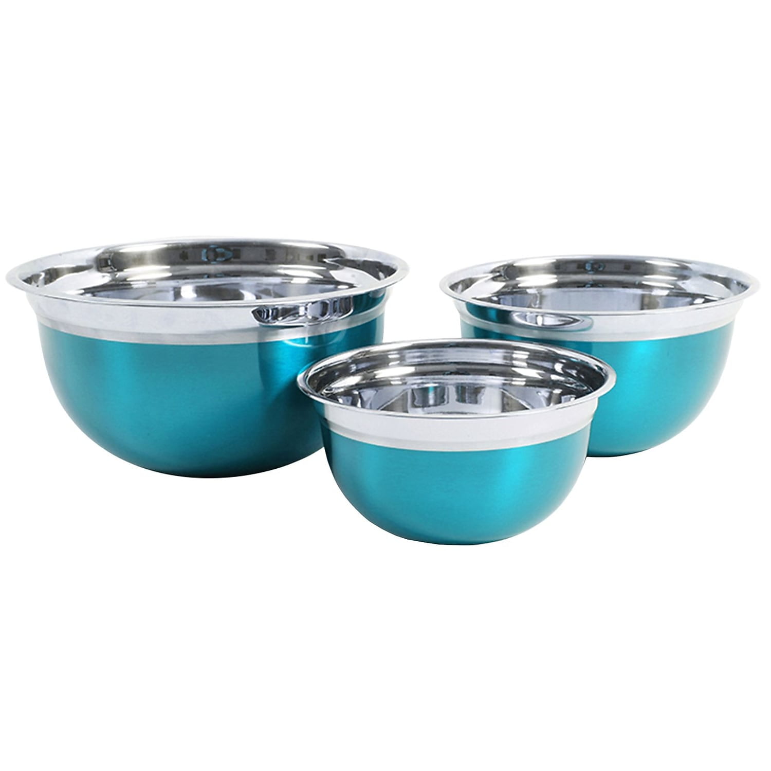Gibson Overseas Rosamond 3 Piece Stainless Steel Mixing Bowl Set