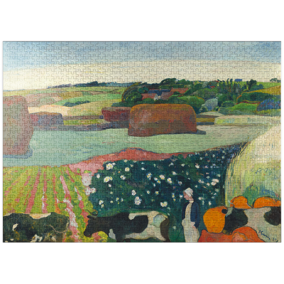 MyPuzzle - Haystacks In Brittany 1890 By Paul Gauguin - Premium 1000 Piece Jigsaw Puzzle for Adults