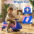 thumbnail image 3 of Ktaxon 12V Electric Wiggle Car for Kids, Electric Ride On Car for Aged 3+, 2 Speeds, Flashing Wheels, Bluetooth, LED Lights- Blue, 3 of 8