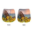 thumbnail image 3 of Balery Horse Sunflowers Pantalones cortos deportivos para mujer con forro y dos bolsillos, elásticos, para entrenamiento, gimnasio, yoga-Large, 3 of 7
