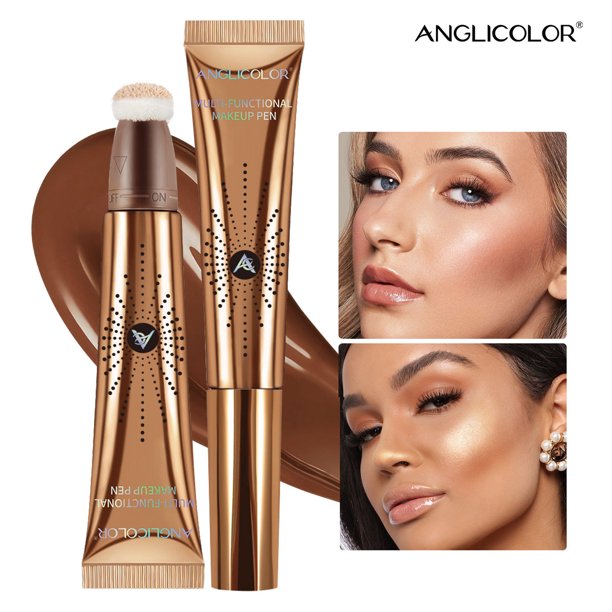 Fiudx Ofertas Y Liquidación Corrector Líquido Facial Con Cabeza De Esponja, Alto Brillo, Estiramiento Facial, Brillo Mate, 12Ml