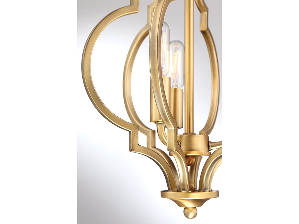 Trade Winds Lighting 3-Light Ceiling Light In Natural Brass