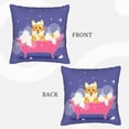 thumbnail image 3 of Bingfone Dog Washes In A Pink Bath Linen Throw Pillow Covers Cushion Case Pocket Button Vintage Farmhouse Pillowcase For Sofa Couch Bed 16"X16", 3 of 9
