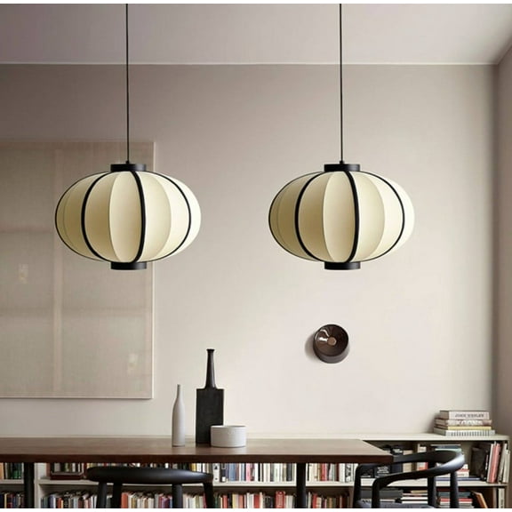 Arturesthome Japanese Wabi-sabi Fabric Chandelier Creative Dining Room Lantern Pendant Light