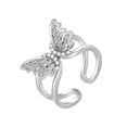 thumbnail image 2 of HomeKingdee Ladies Fashion Open Hollow Butterfly Ring - Creative Alloy Silver-Plated Tone Jewelry for Women, 2 of 9
