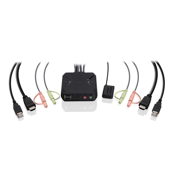 IOGEAR 2-Port 4K KVM Switch with HDMI, USB and Audio Connections - GCS92HU
