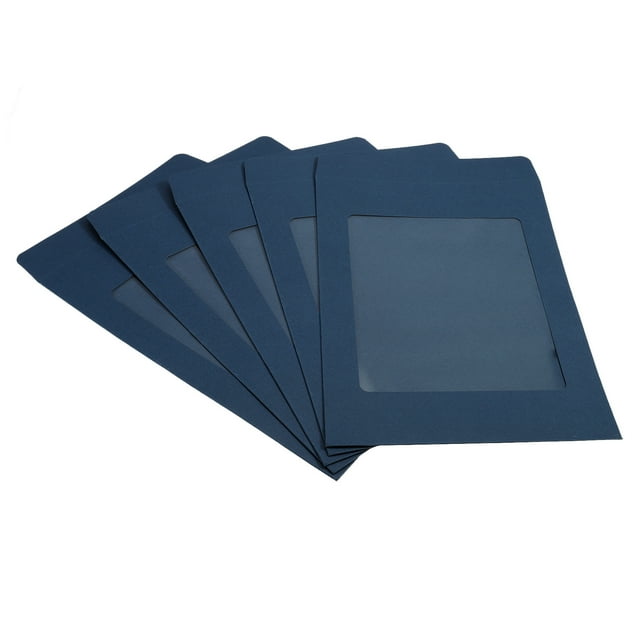 Unique Bargains A4 Clear Single Sided Mailing Photos Full Face Window Envelopes, Blue 10 Pack