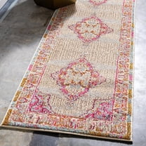 Unique Loom Medici Collection Area Rug - La Rambla (2' 7" x 10' Runner Light Blue/Beige)