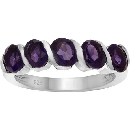 Brinley Co. Women's Amethyst Sterling Silver Five-Stone Fashion Ring