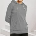 thumbnail image 4 of HongQid Women's Slim Fit Pullover Hoodie Lightweight Long Sleeve Kangaroo Pocket Basic Casual Sweatshirt, 4 of 7