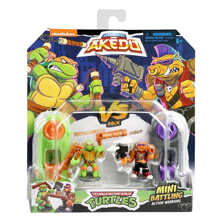 Legends Of Akedo Teenage Mutant Ninja Turtles. Mini Battling Warriors  Versus Pack Michelangelo Vs Bebop - Moose Toys