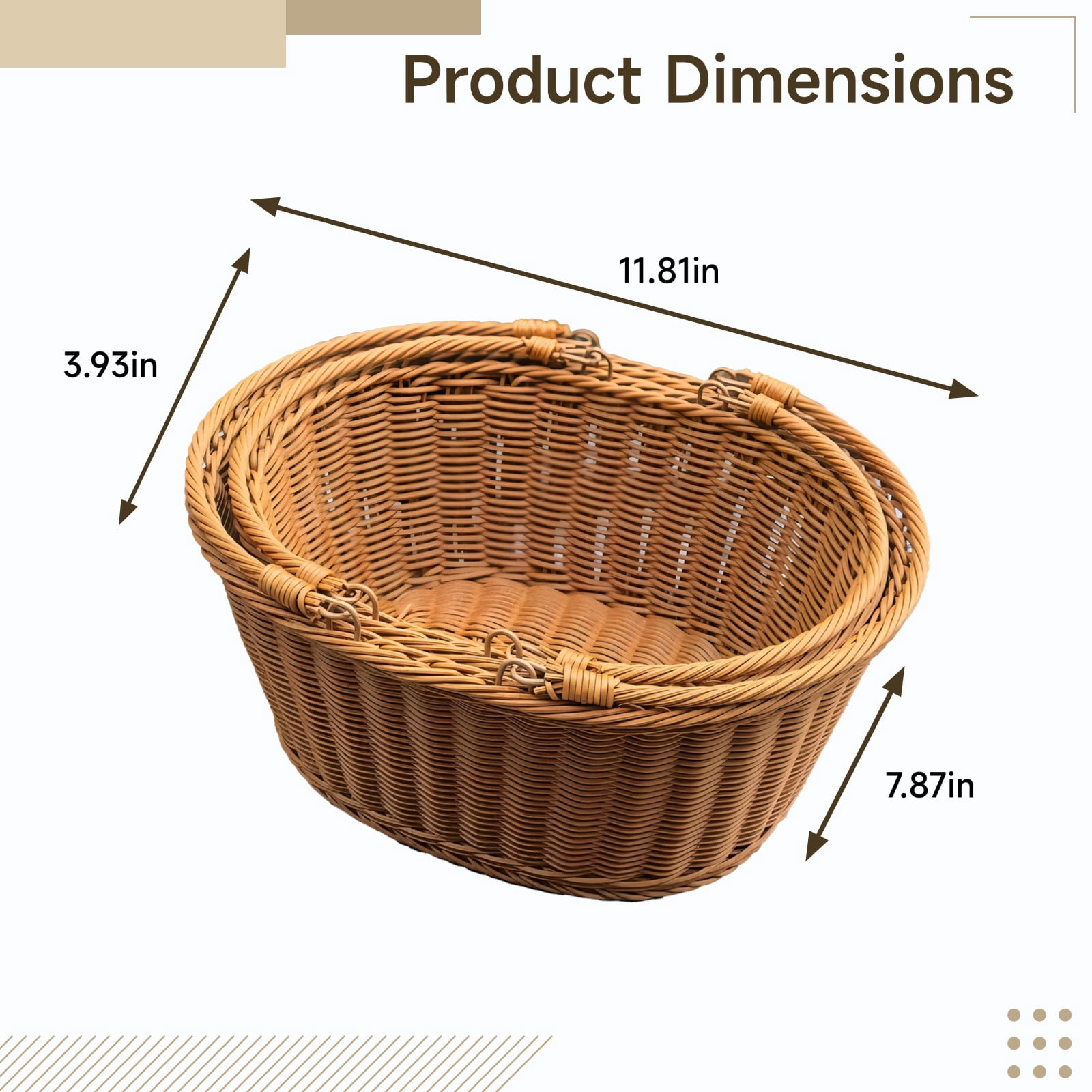 6 Pcs of Baskets, Basket for Gifts with Foldable Handles, Home Baskets Storage, Plastic Woven Gift Baskets for Wedding Birthday Picnic Market Use