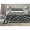 thumbnail image 1 of Geometric Comforter & Sham Bedding Set, Modernistic Repeating Triangular Pattern with Half Tone Dots Print, 3 pcs Duvet Set Microfiber Filling Quilt, 5 Sizes, Charcoal Grey and Ivory, by Ambesonne, 1 of 4