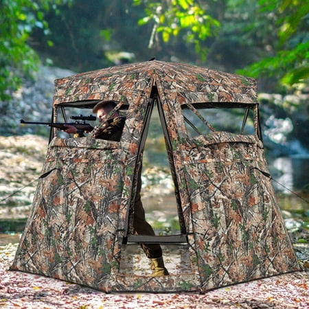 360 Degree One Way See Through Ground Hunting Blind for Deer and Turkey Hunting