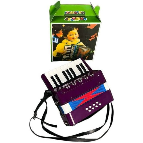 17 Keys 8 Bass Accordion, Educational Musical Instrument for Kids and Adults,
