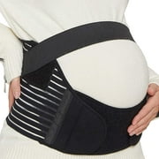 Belly belt for pregnancy - supports waist, back & stomach - pregnancy belt - black - M