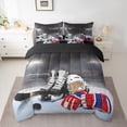 thumbnail image 2 of Castle Fairy Ice Hockey Gamer Bedding Comforter Set 7 Pieces for Kids Teens,Sport Theme Full Bedding Set Lightweight,Ball Game Fitted Sheet Flat Sheet,Breathable Home Decor,Reversible, 2 of 8