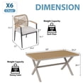 thumbnail image 3 of JOIVI 7-Piece Patio Dining Set, Outdoor Dining Furniture for 4-6 people, Stackable Patio Dining Chairs and Dining Table for Backyard, Deck( Tan & Stackable Chairs), 3 of 9