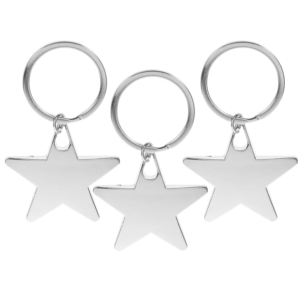 3 piezas de llaveros creativos con forma de estrella de cinco puntas, colgantes, decoración para llaveros.