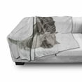 thumbnail image 2 of Dog and Cat Soft Flannel Fleece Throw Blanket, Mastiff Puppy Hugging a Cat Cozy Friendly Passionate Feelings, Cozy Plush for Indoor and Outdoor Use, 50" x 70", Dark Taupe Dust, by Ambesonne, 2 of 5