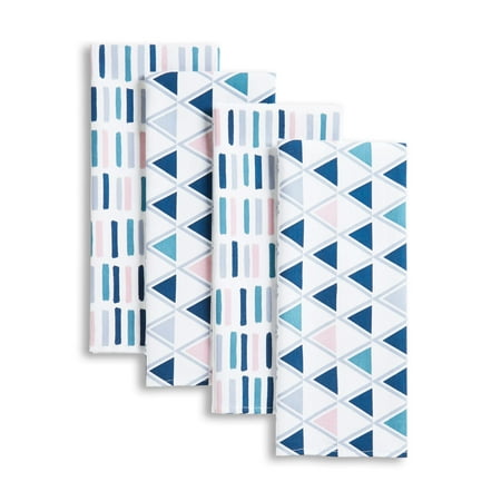 Mainstays Simple Geo Kitchen Towel, Blue, Set of (Best Kitchen Dish Towels)
