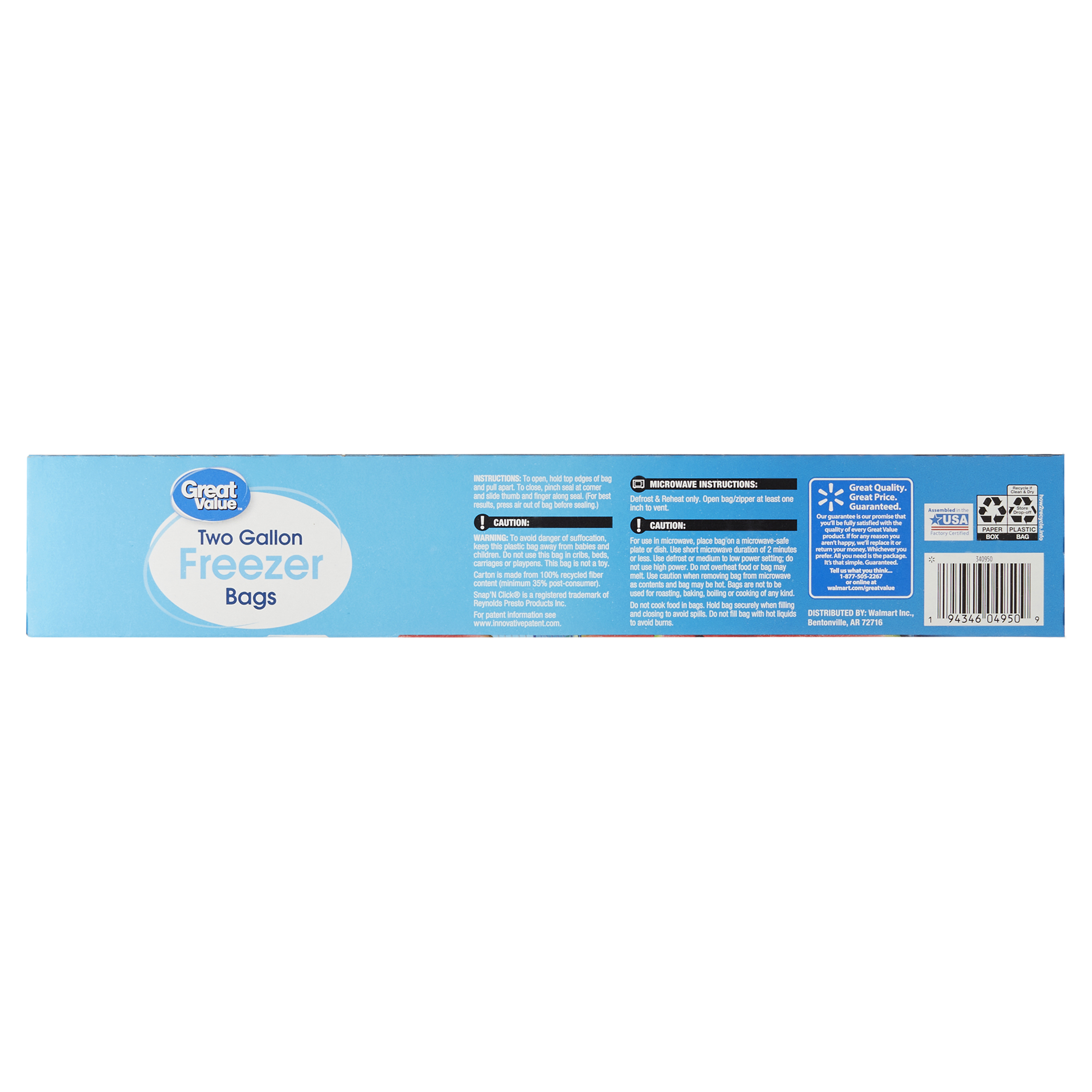 Great Value Double Zipper 2 Gallon Freezer Bags, 40 Count photo 8
