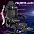 thumbnail image 4 of Demi Bonn Ergonomic Video Game Computer Chair, Reclining, Retractable Footrest, Headrest & Lumbar Pillow, PU Leather, Black, 4 of 7