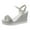 Silver, variant on NOKIO Women's Open Toe Espadrilles Wedge Sandals, Comfortable Adjustable Ankle Strap Platform Sandals Suitable for Vocation Walking Beach Dressy Summer Shoes Elegant Wedge Heel Sandals Shoes
