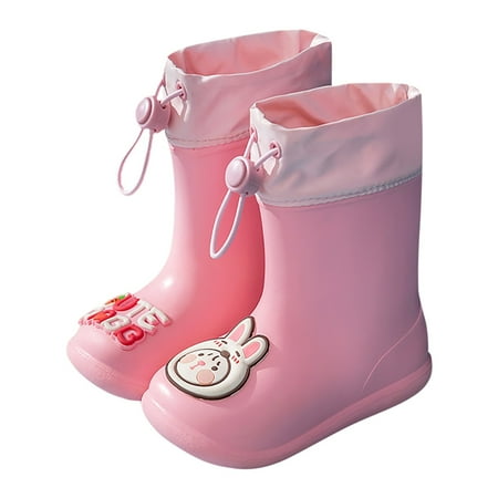 

Children Non Slip Lace Up Rain Boots Cute Cartoon Animal Rainboots Baby Boys Girls Waterproof Rain Shoes