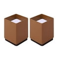 thumbnail image 2 of Pie de pata de muebles Autoadhesivo antideslizante Elevadores de muebles Silla Escritorio Pies de Accesorios Cuadrado 6x10cm Marrón Macarena Elevadores de sofá, 2 of 8