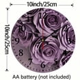 thumbnail image 3 of Chilfamy 10-Inch Roses Bouquet Purple Print Battery Operated Wall Art Decor for Living Room, Kitchen, Dorm - Ideal for Everyday Gifts 10x10in, 3 of 8