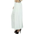 thumbnail image 2 of Bimba Women Flaired Rayon Plain Elastic Waist Wide Leg PalazzoCustom Pants, 2 of 4